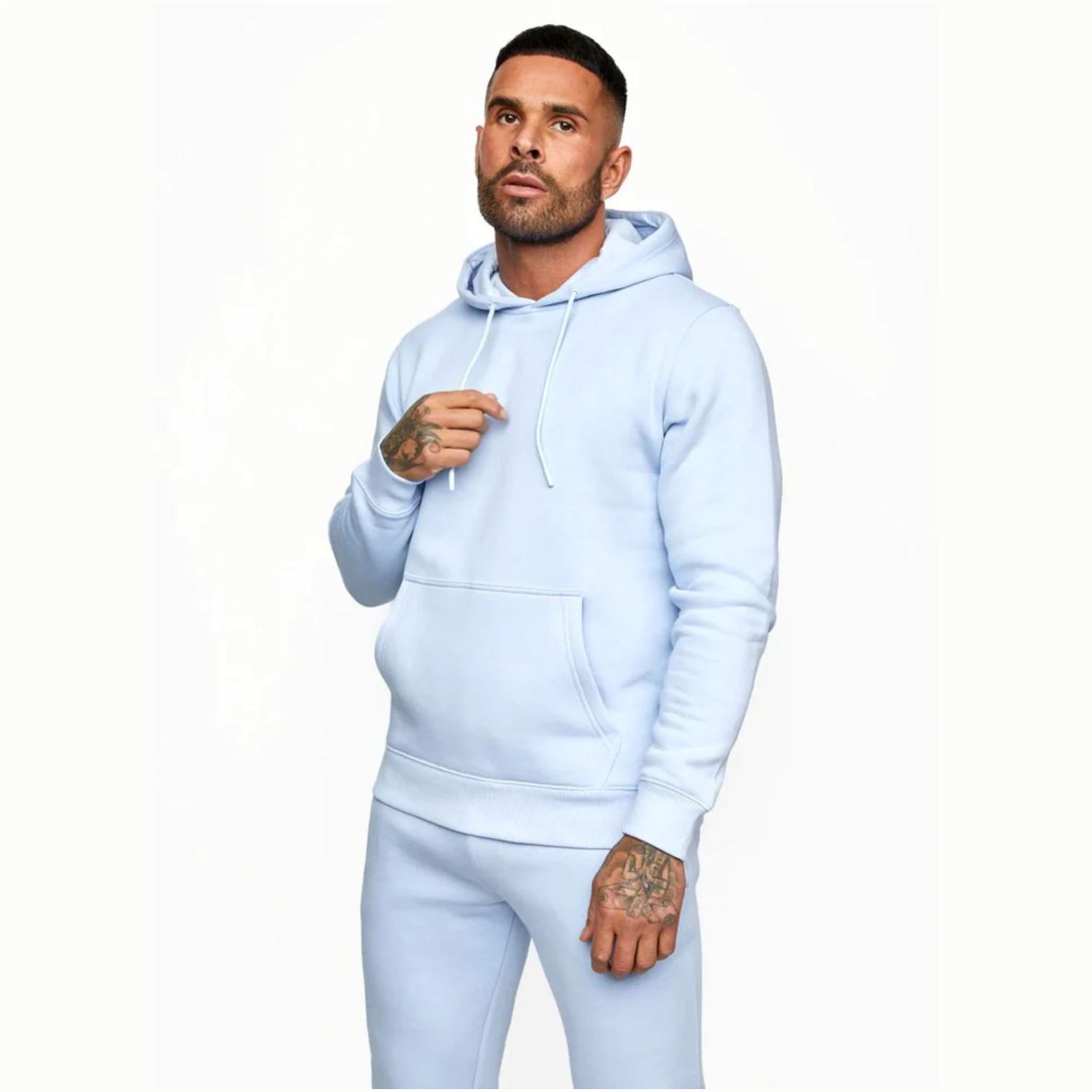 Slim Custom Fashion Fitted Printed Team Blue Gym Tracksuit for Men Sport Wear Sweat wear Two Pieces Blank Sport Tracksuit Men