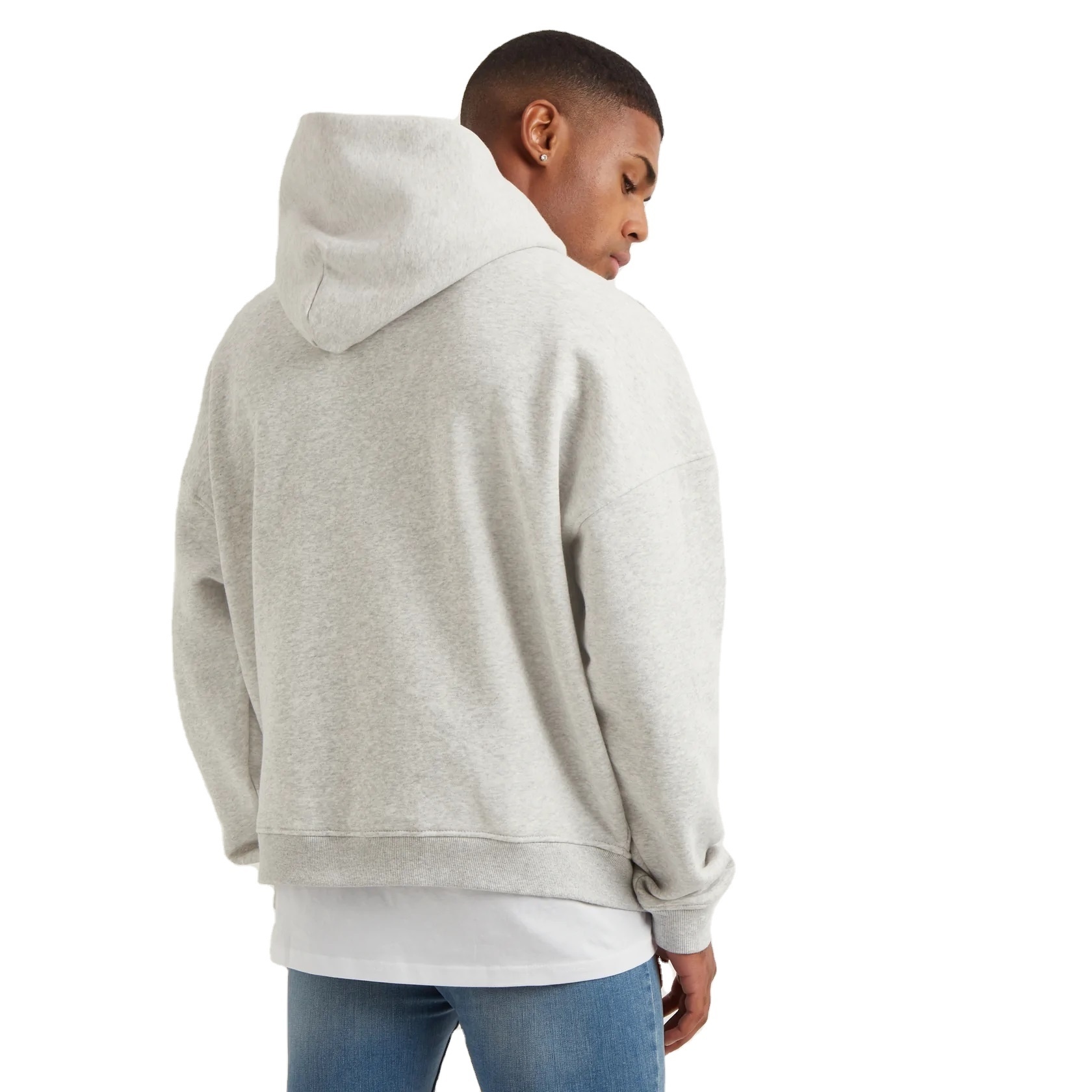 Blank No String Oversized Thick Hoodie Custom Design  Brand Clothing Cotton Street Wear Men Hoodie