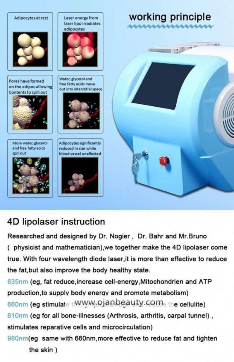 Hot Selling no injections 3D Lipo Laser 650nm 780nm 940nm wavelength 210mw lamp 5D Lipolaser Fat Removal Machine