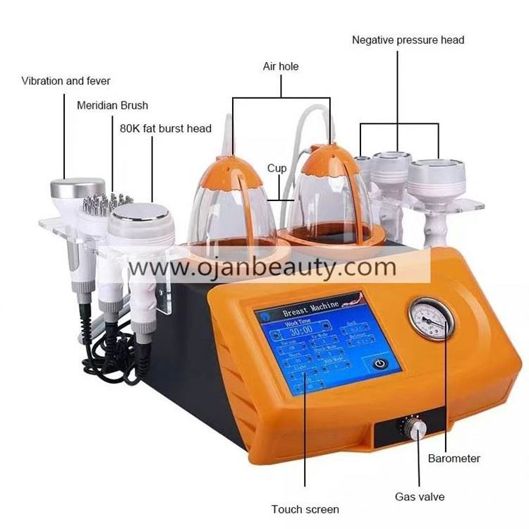 7 IN 1 80k Breast Enlargement Booty Cupping Lift Vacuum Body Shaping Machine For Beauty Salon