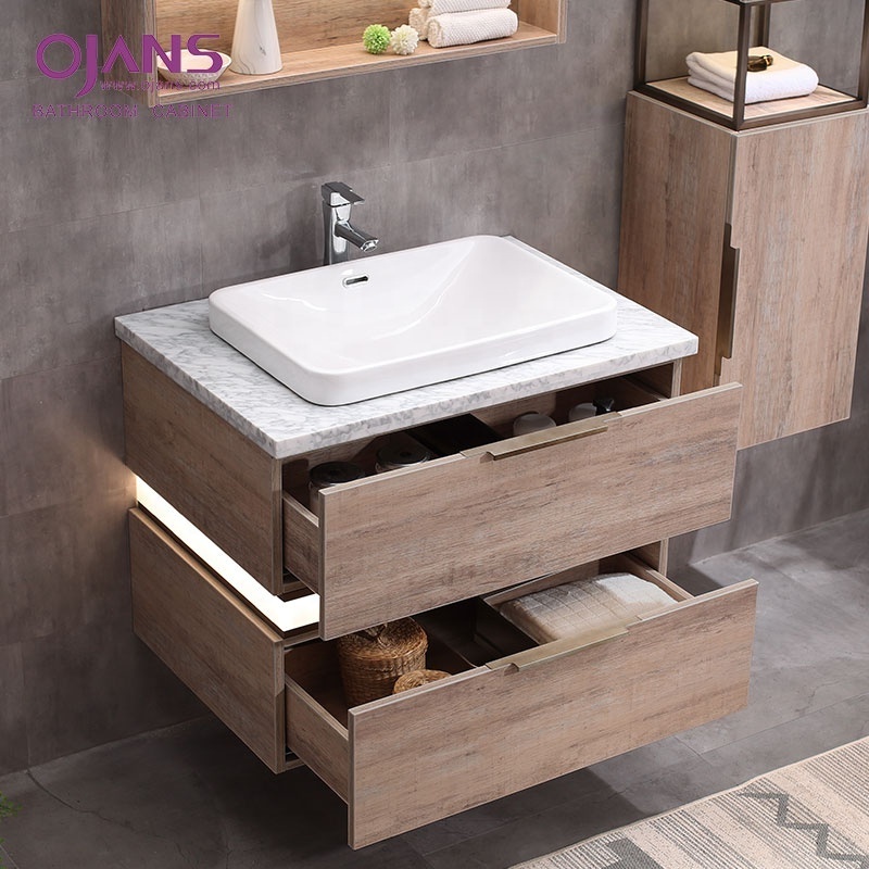 2020 European Style New Modern Furniture Waterproof Wash Sink Basin Wall Mounted Mdf/Pvc Bathroom Vanity Cabinets