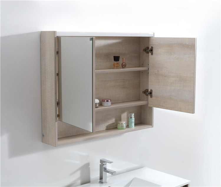 Ojans Modern Style Hotel Bathroom Furniture Floating Pvc Bathroom Vanity Mirror Storage Cabinet