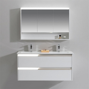 Ojans Modern Style Hotel Bathroom Furniture Floating Pvc Bathroom Vanity Mirror Storage Cabinet