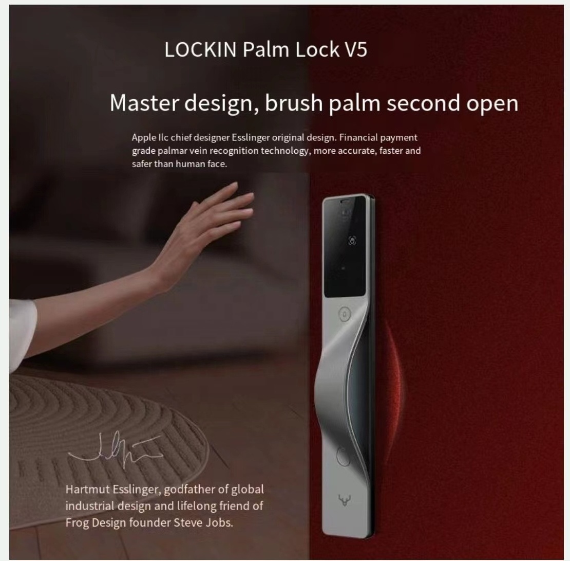 V5 Max Lock in Palm vein 3D facial recognition visual Wifi camera Homekit Mihome  smart digital electronic fingerprint door lock