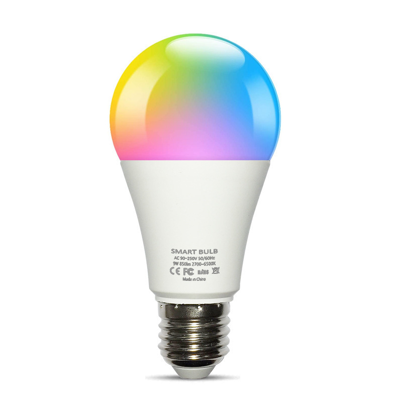 SHenzhen Factory 2022 New Color Changing Tuya Alexa Lamp  Light Bulb 9W Rgb Multicolor E26/E27/B22 wifi  Led Smart Bulb