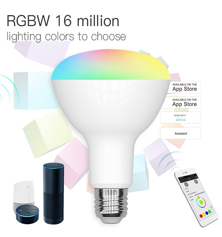 BR30 door lighting Smart WiFi LED Light Bulbs Compatible with Alexa and Google Home RGB+CW 12W Smart bulb