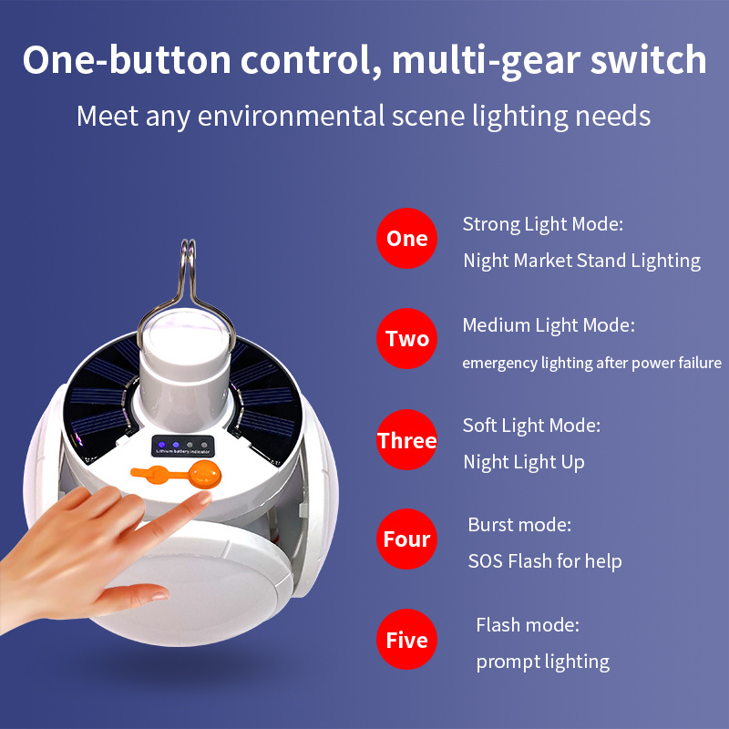 Waterproof Smart LED Solar Light Bulb Football outdoor lamp Emergency LED Bulb with Battery