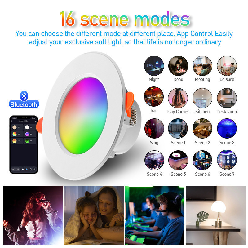 LED Downlight WiFi 9w,12w Smart APP Dimming Round Spot Light Color Changing Warm Cool light