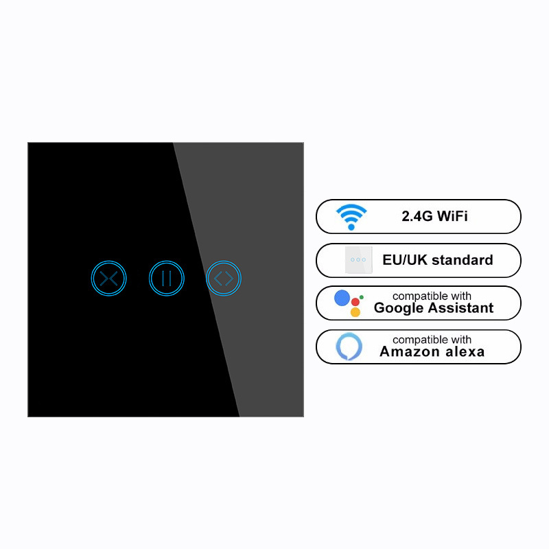 Remote Control Blind Shutter Tuya Smart Life EU WiFi Curtain Touch Switch Voice Smart Remote Curtain Shutter Switch