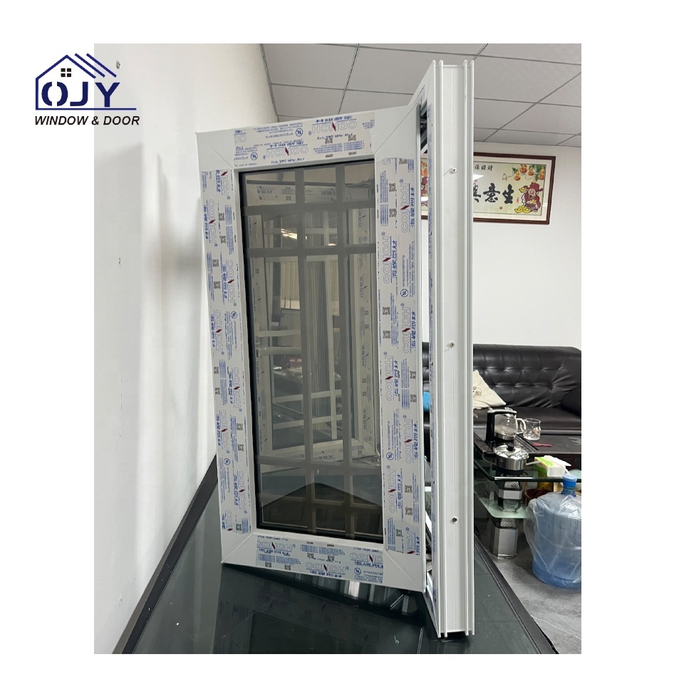 Mirror Reflective Glass Window Swing out Casement Grill Window and Door Factory PVC or UPVC Window