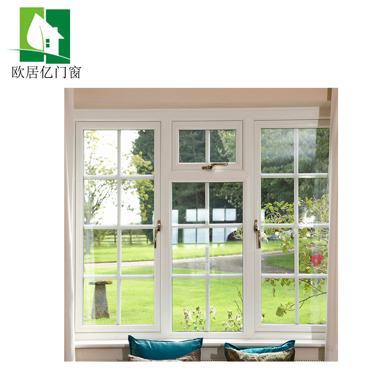 Top Brand UPVC Conch Profile Impact Window PVC upvc Casement Windows with Grills Design