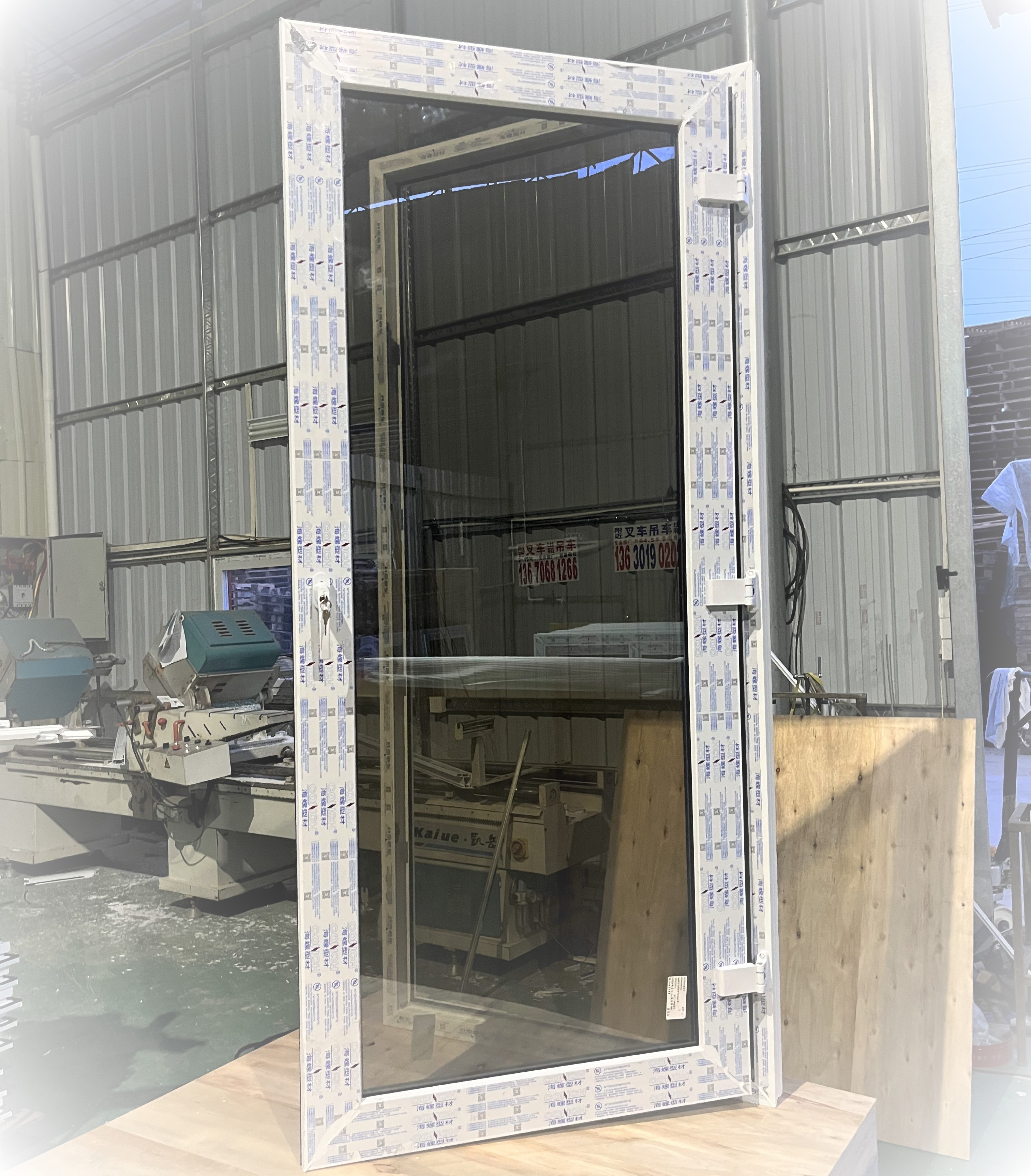 OJY Upvc Profile Frame Exterior Tinted Double Glass PVC Graphic Design Modern Folding Glass Doors Casement Door Entry Doors