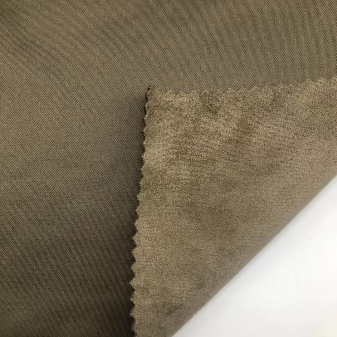 Suede Fabric Scuba Suede Fabric Faux Leather Brushed bonded knitted fabric for sofa jackets