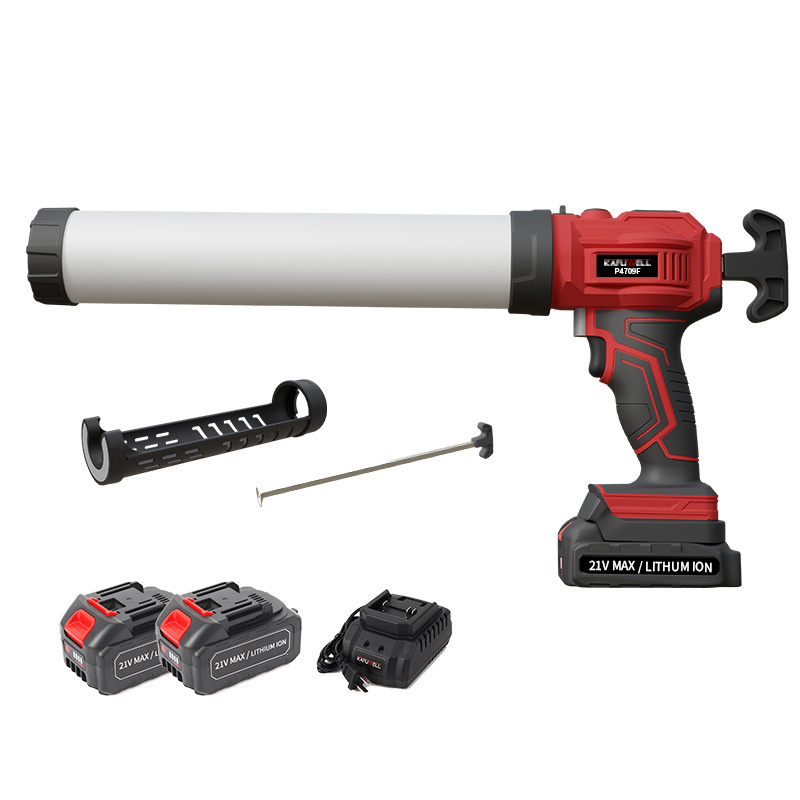 KAFUWELL P4709F-2-12 21v Electric Caulking Gun Professional Cordless Caulk Gun For Caulking  With 2 Batteries And 1 Charger