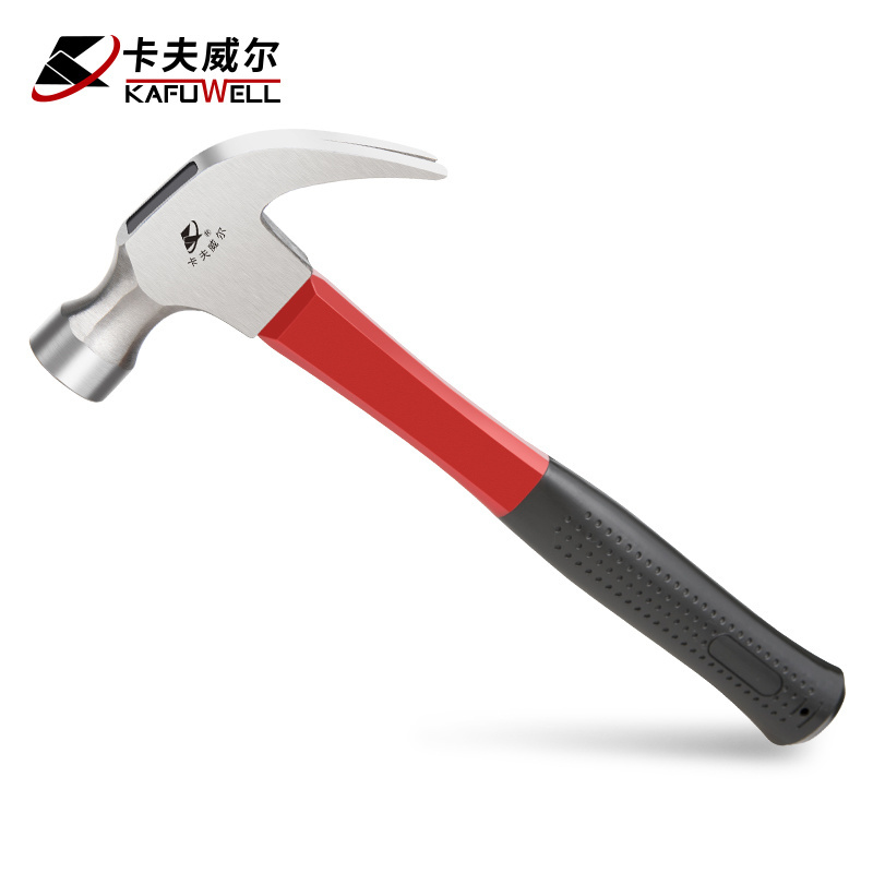 KAFUWELL Fiberglass Handle 8oz 12oz 16oz Nail Hammer Carbon Steel Claw Hammer With Plastic Handle