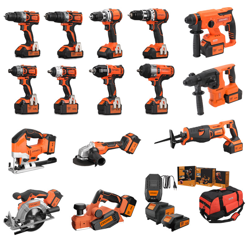 KAFUWELL PA4500-72H Cordless Tool Combo Kits 20v Impact Hammer Drill Cordless Power Tool Set