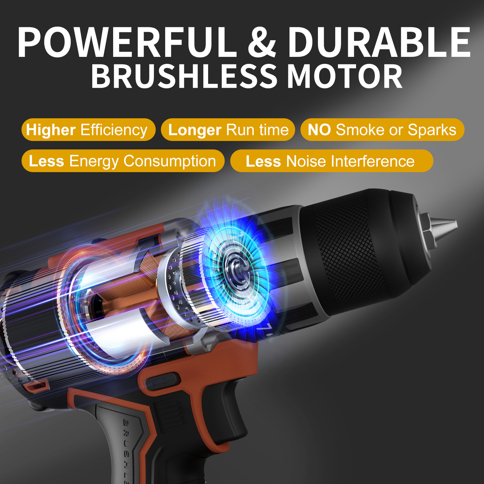 KAFUWELL PA4503HB-W-4S-1 Rechargeable Brushless Bor Cordless Impact Drill Industrial Electric Portable 20v Other Power Drills