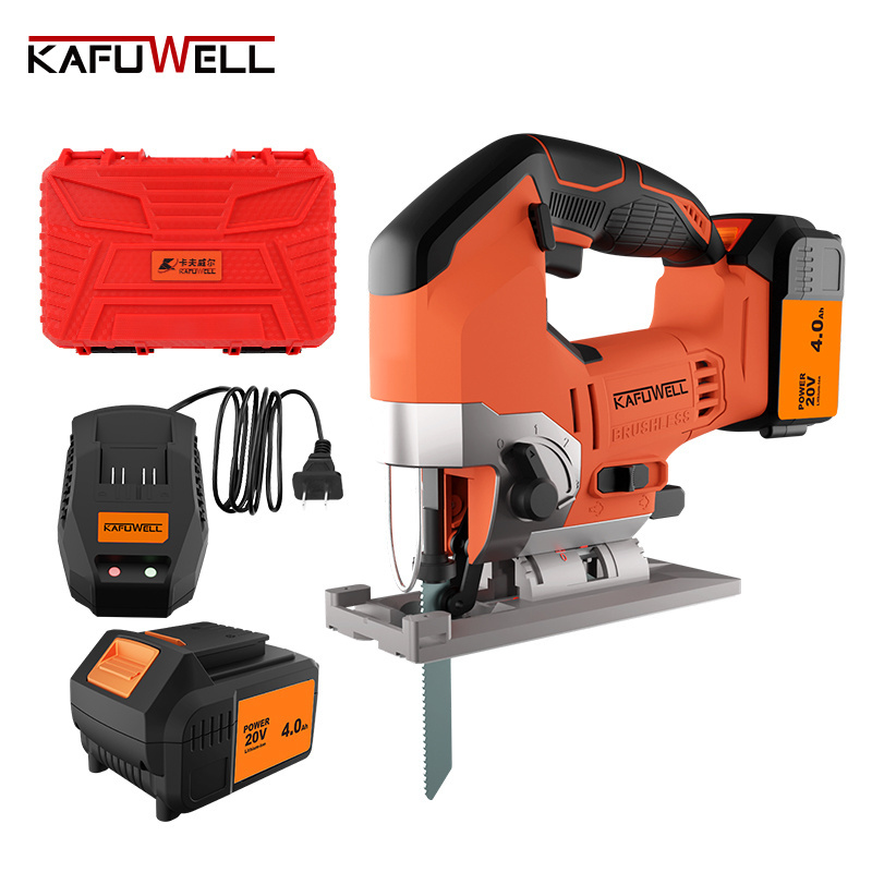 KAFUWELL PA4509HE-W-2 Portable Cordless Jig Saw 20v Lithium Battery 3000spm High Efficiency Electric Saw Wood Metal Cutting Tool