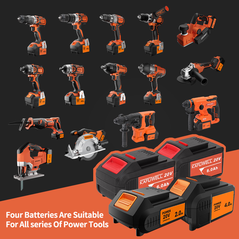 KAFUWELL PA4500-72H Cordless Tool Combo Kits 20v Impact Hammer Drill Cordless Power Tool Set