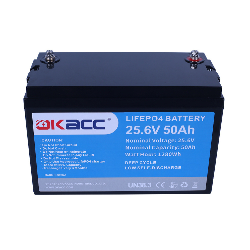 Manufacturer Price China A Grade 25,6V Batterie Lithium 24V Power Brick Lifepo4 Battery 50Ah