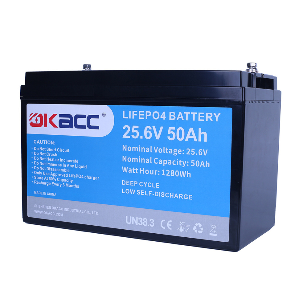 Manufacturer Price China A Grade 25,6V Batterie Lithium 24V Power Brick Lifepo4 Battery 50Ah