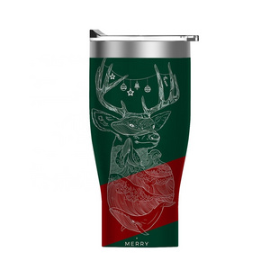 Wholesale Custom Logo 20oz 30oz Stainless Steel Insulated Tumbler Christmas Cup Double Wall Vacuum Coffe Mugs Gift Set