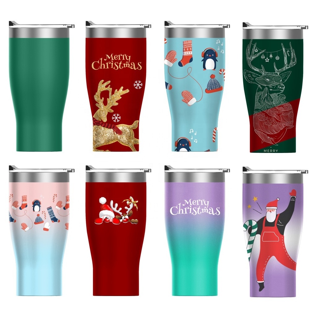 Wholesale Custom Logo 20oz 30oz Stainless Steel Insulated Tumbler Christmas Cup Double Wall Vacuum Coffe Mugs Gift Set