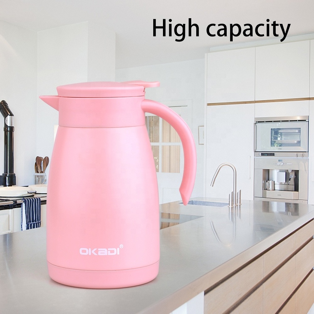 High Quality Stainless Steel Coffee Thermal Carafe Double Walled Vacuum Insulated Tea Water Pot Kettle With Handle Lid Custom