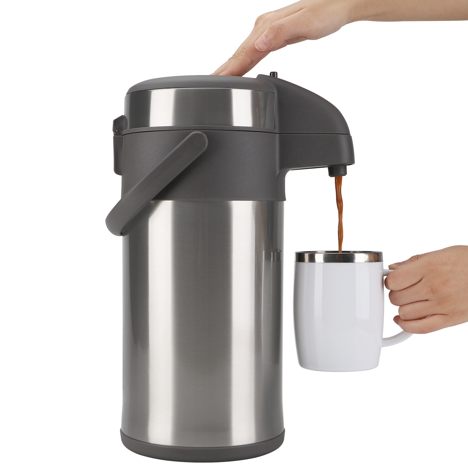 3000/4000ML Airpot Thermal Coffee Carafe Insulated Stainless Steel Coffee Dispenser with Pump for Keeping Hot Coffee & Tea