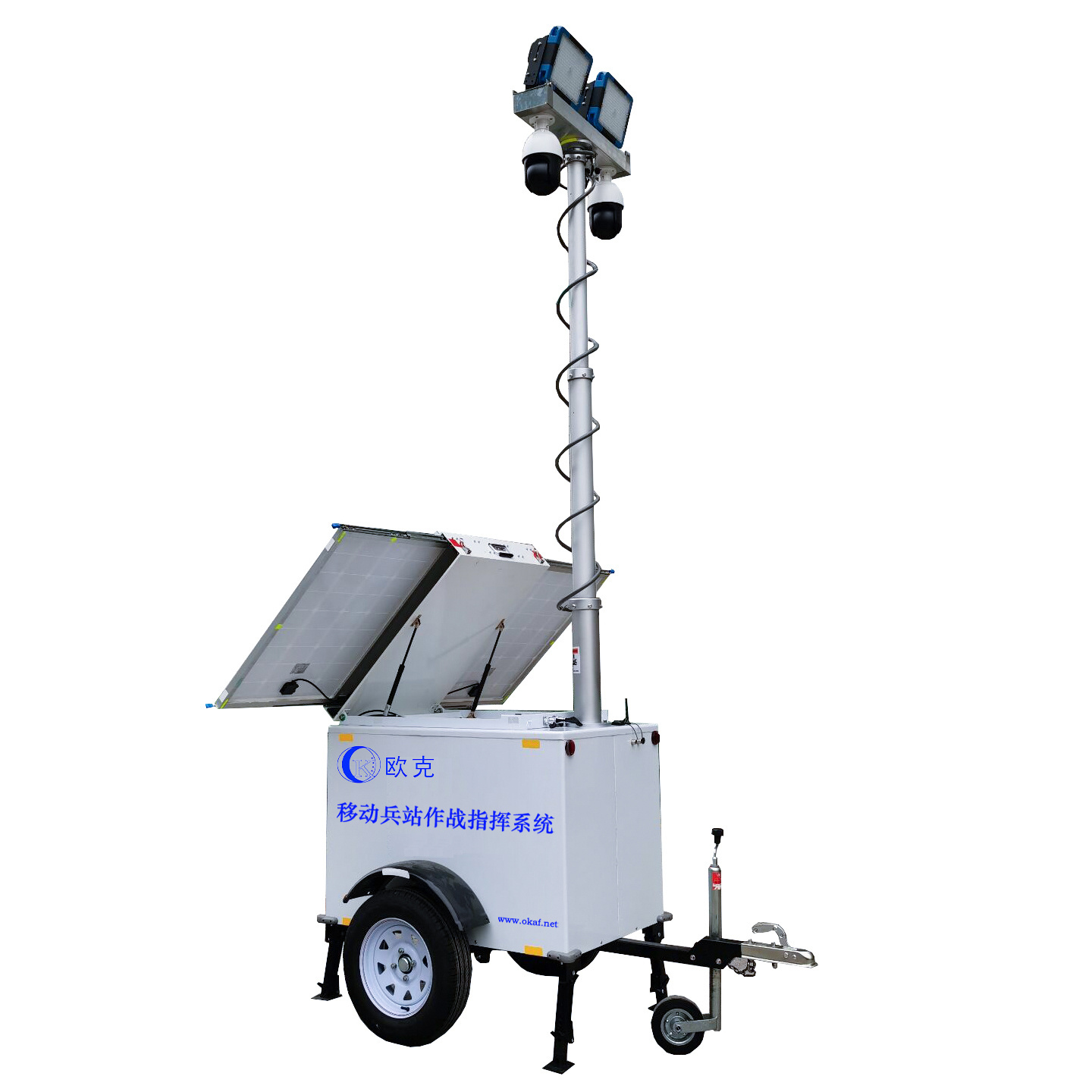 OK-PRO7 Mobile CCTV Camera Surveillance Solution Waterproof Solar CCTV Trailer