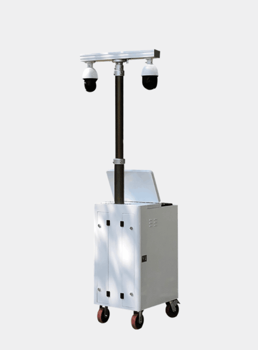 CCTV Security Camera Mast Tower Outdoor Construction Site Mobile Surveillance Trailer