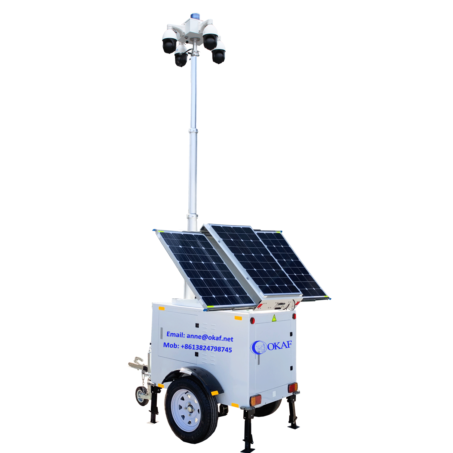 OK-PRO7 Mobile CCTV Camera Surveillance Solution Waterproof Solar CCTV Trailer