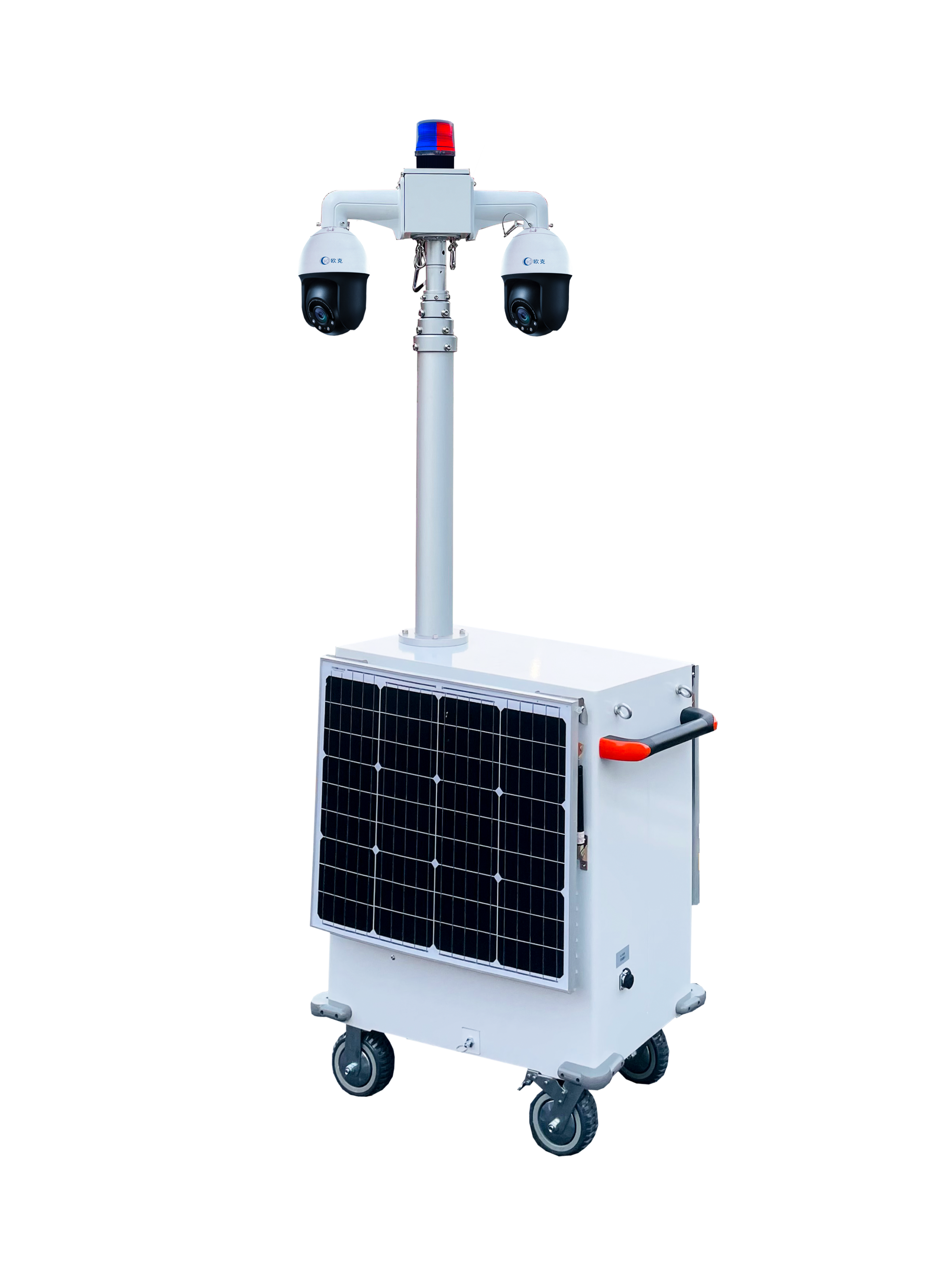 CCTV Security Camera Mast Tower Outdoor Construction Site Mobile Surveillance Trailer