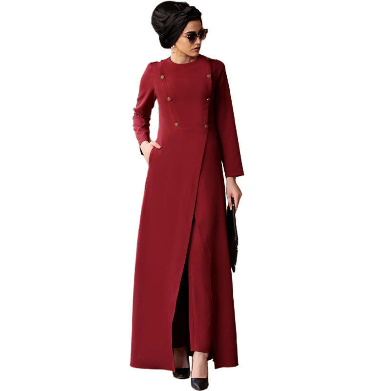 MuslimPure color satin Muslim long skirt abaya muslim dresses Middle Eastern Robe wholesale long dress muslim evening dress