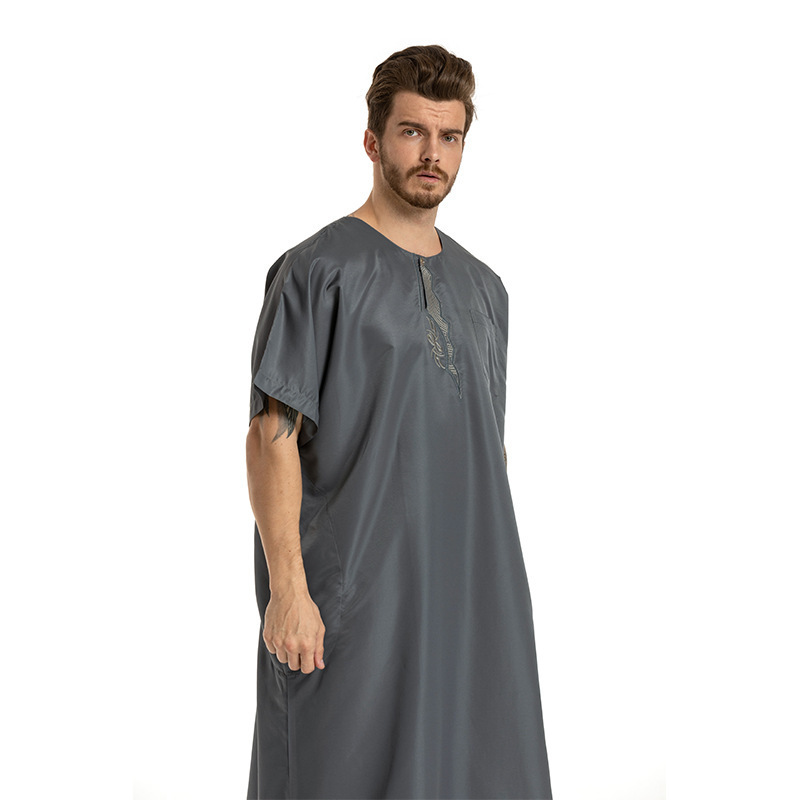 Wholesale Cheap Men Abaya Islamic Clothing Muslim Men Thobe Gamis Men Dress Galabia robes Thobe