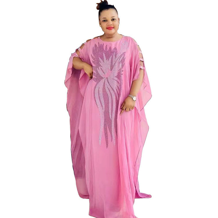 Loose Chiffon Hem Gown With Heavy-Duty Ironing Women'S Gana Africa Dress For Women Africaine Boubou Burqa