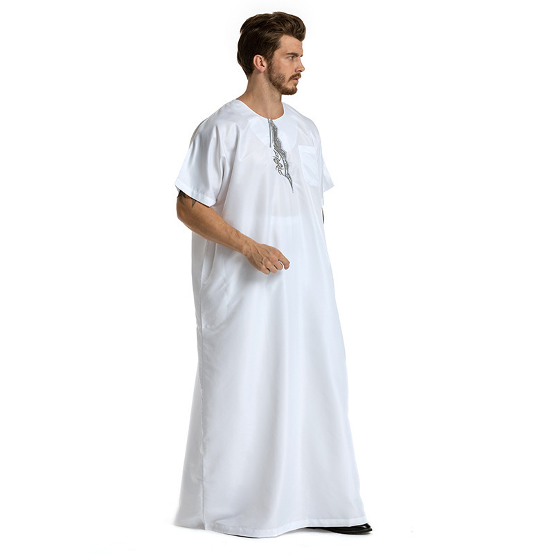 Wholesale Cheap Men Abaya Islamic Clothing Muslim Men Thobe Gamis Men Dress Galabia robes Thobe