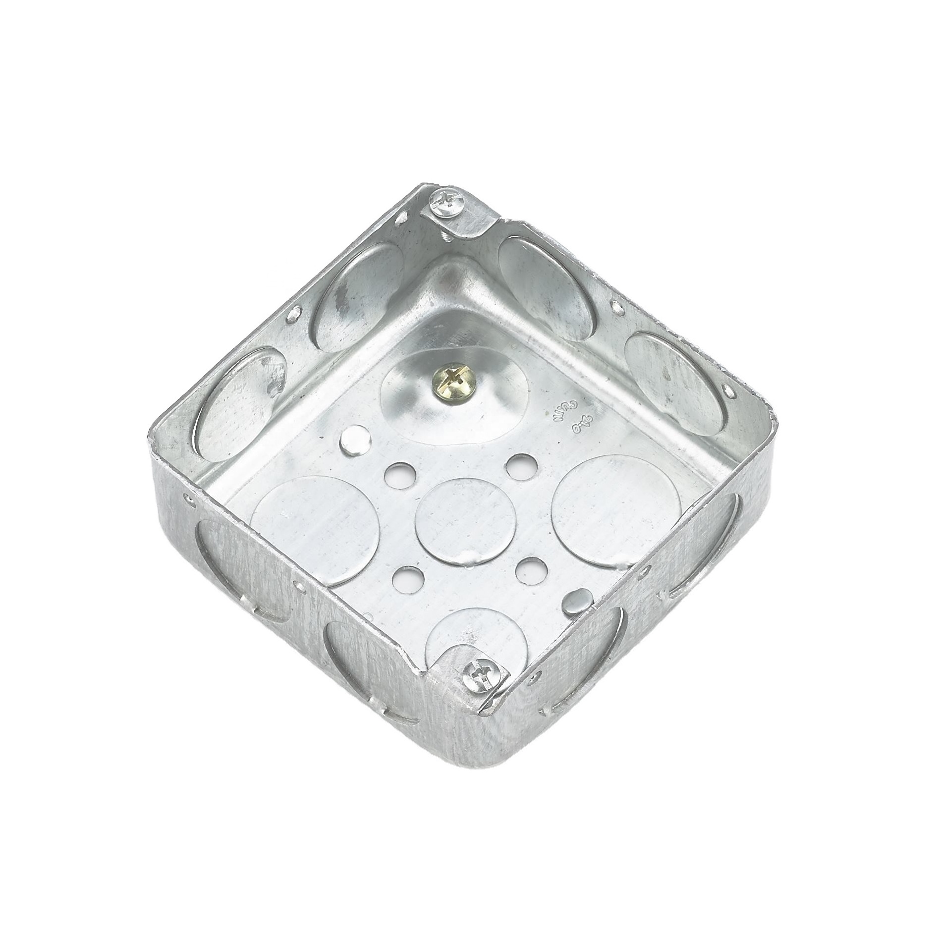 Outlet Box Cover, Octagon, Flat, Blank, 4-Inch Diameter, Galvanized