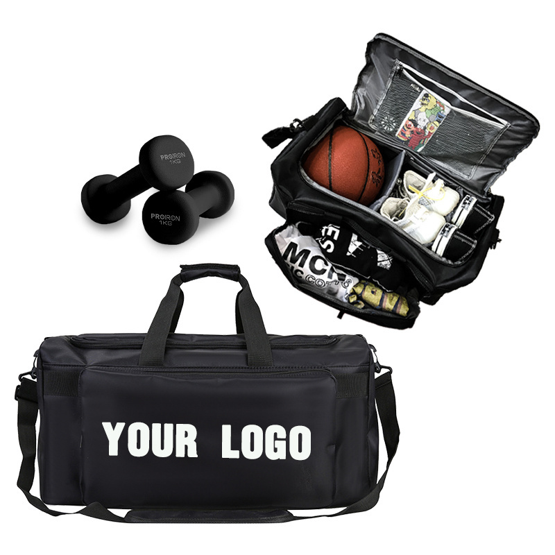 Custom oxford fabric men's sports fitness duffel bag dry and wet separation fitness yoga gym travel new basketball bag