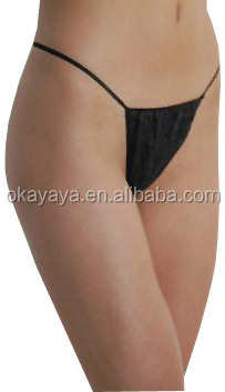 Wholesale Disposable T String Thong Bikini Panties for Spray Tanning and Spa Treatments Black