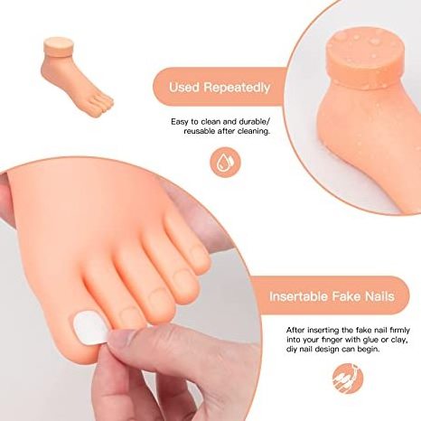 Hot Selling Practice Fake Foot Model Flexible Movable Soft Silicone Prosthetic Manicure Tool for Nail Art Training