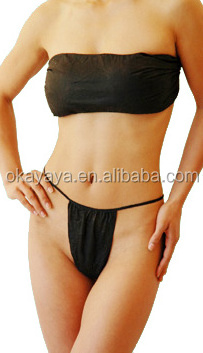 Wholesale Disposable T String Thong Bikini Panties for Spray Tanning and Spa Treatments Black