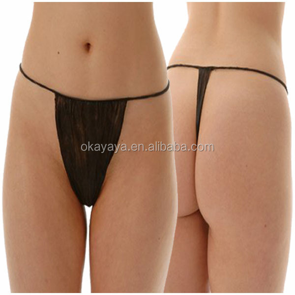 Wholesale Disposable T String Thong Bikini Panties for Spray Tanning and Spa Treatments Black