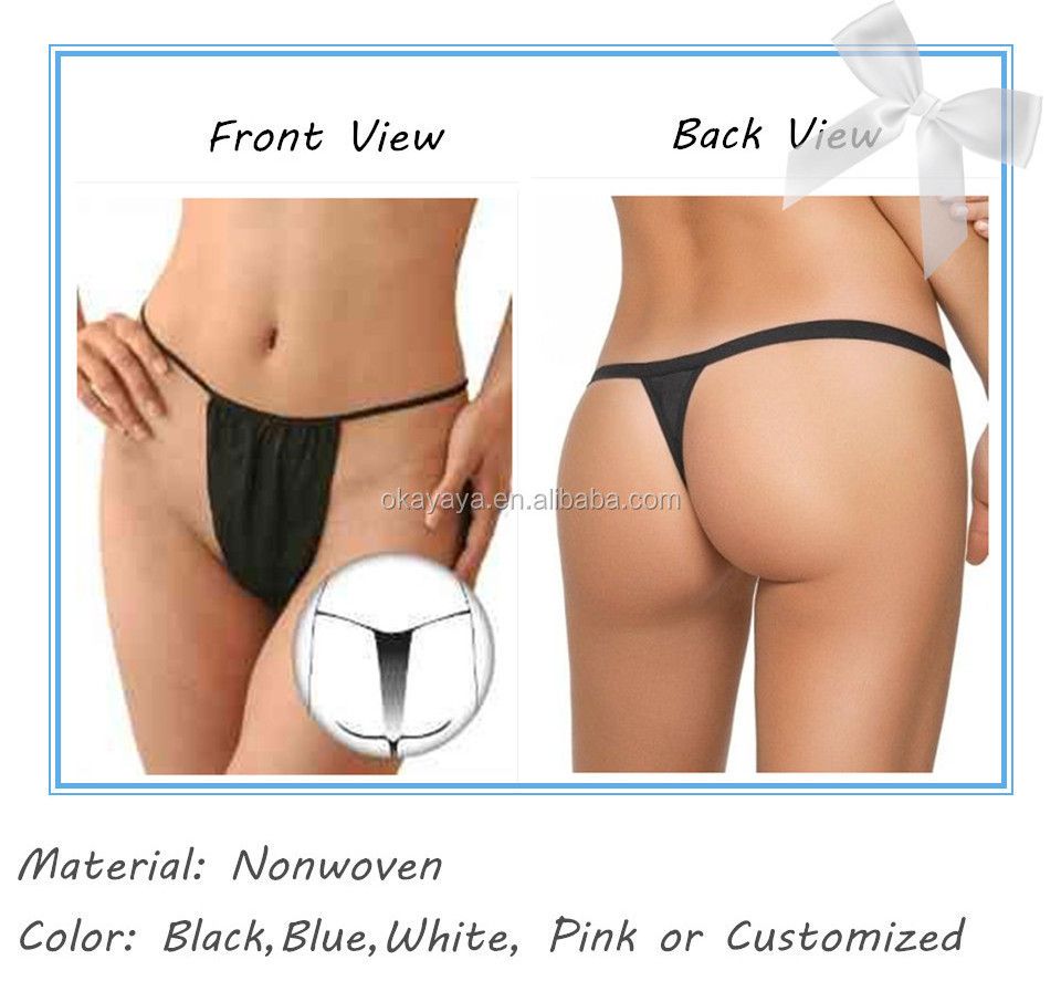 Wholesale Disposable T String Thong Bikini Panties for Spray Tanning and Spa Treatments Black