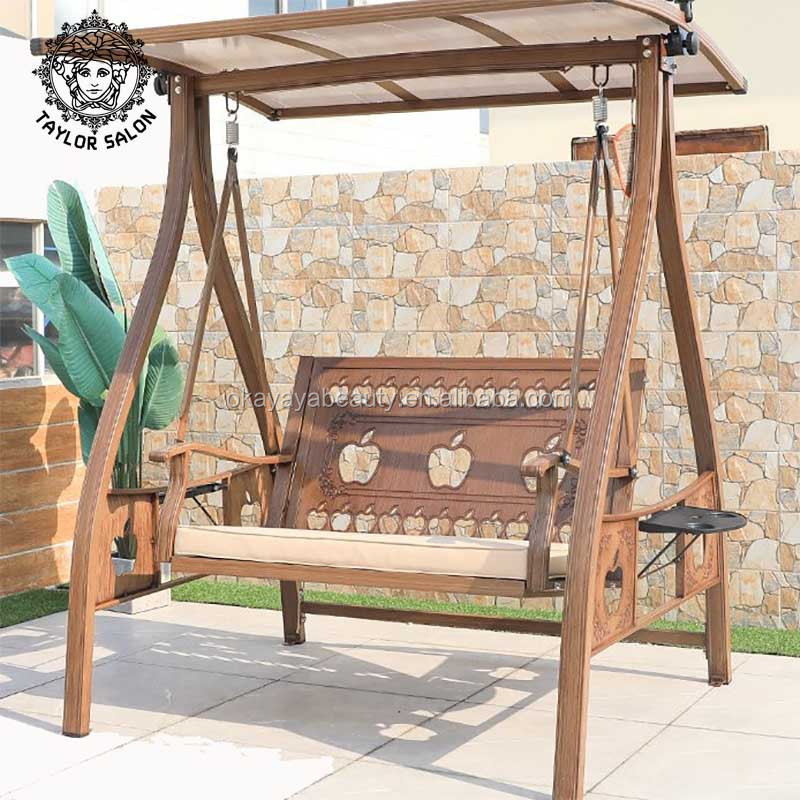 Garden furniture metal hanging chair 2 seaters patio swings outdoor swing chair