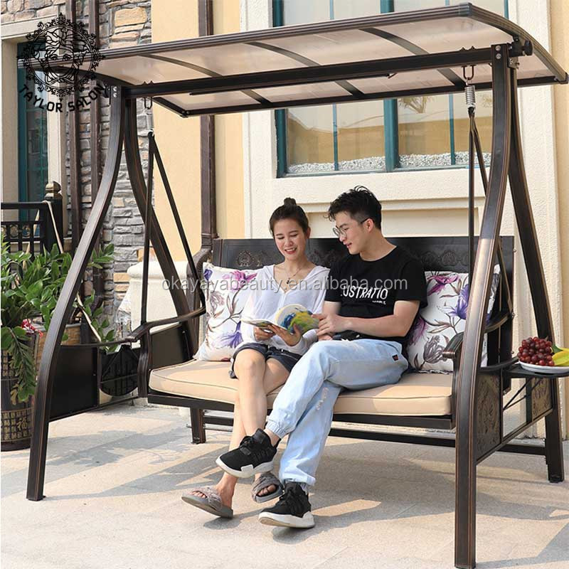 Garden furniture metal hanging chair 2 seaters patio swings outdoor swing chair