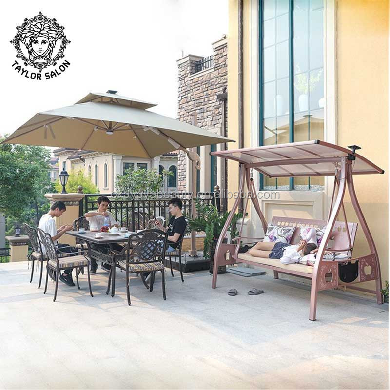 Garden furniture metal hanging chair 2 seaters patio swings outdoor swing chair