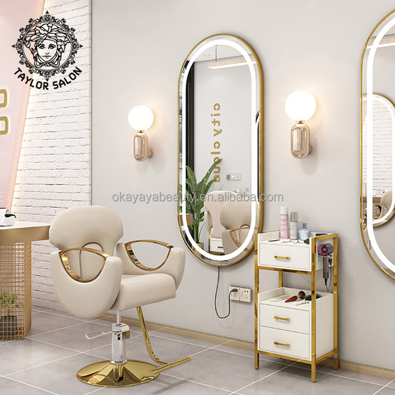 2022 styling hairdresser chair hair salon furniture equipment set shampoo bed saloon mirror used antique barber chairs for sale