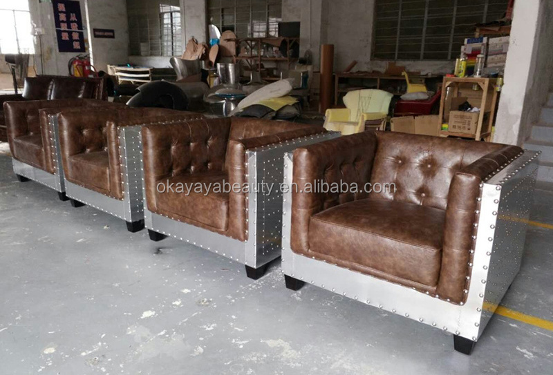 Barber shop aluminum sofa waiting chairs living room sofa cum bed