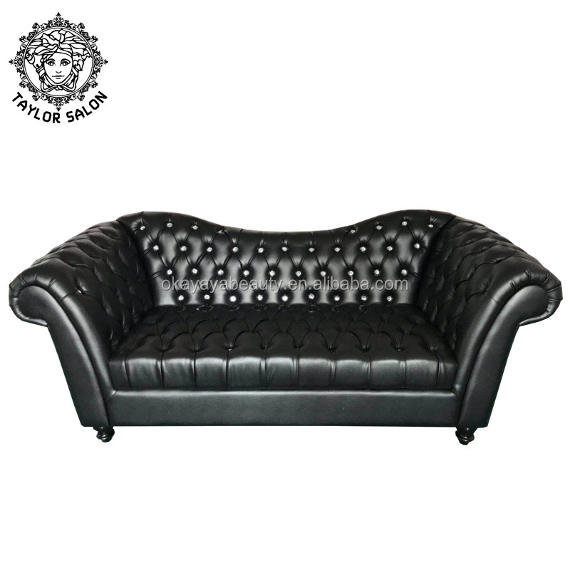 parlour chair barbershop beauty furniture in black design sofa waiting room chair